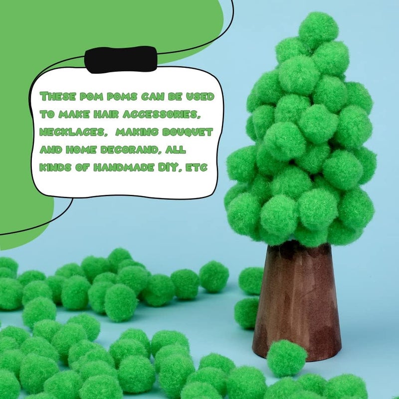 MORFEN 150 Pieces Pom Poms, 1 Inch Green Craft Pom Poms, Easter Decorations Fuzzy Pompom Puff Balls, Small Pom Pom Balls for DIY Arts Crafts Projects, Home Decorations - Image 5